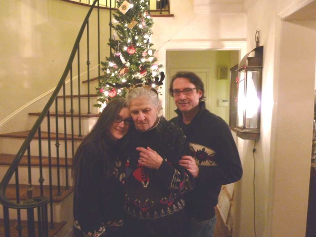 posing in Xmas sweaters